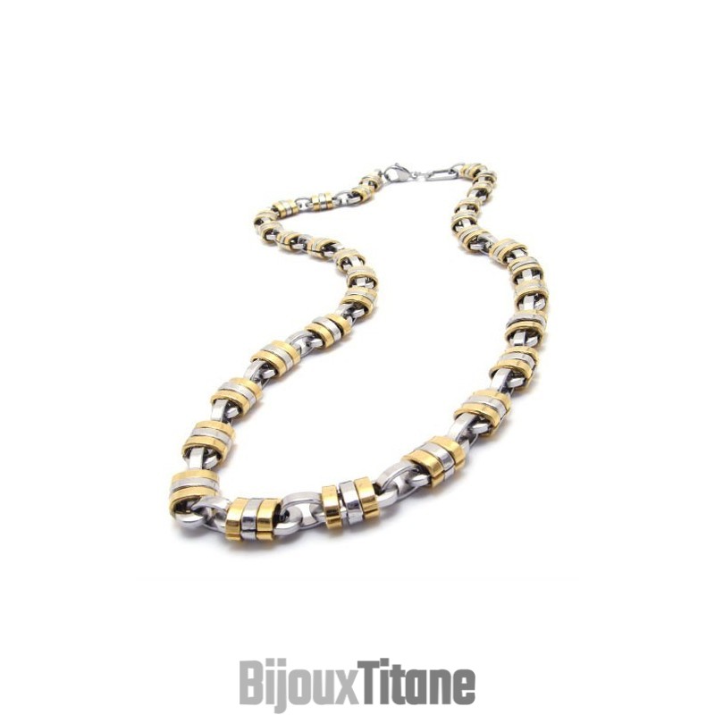 Collier En Titane Doré De 22 Pouces
