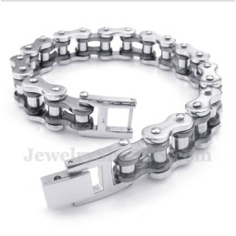 Bracelet Chaîne De Vélo En Titane Noir Pour Homme