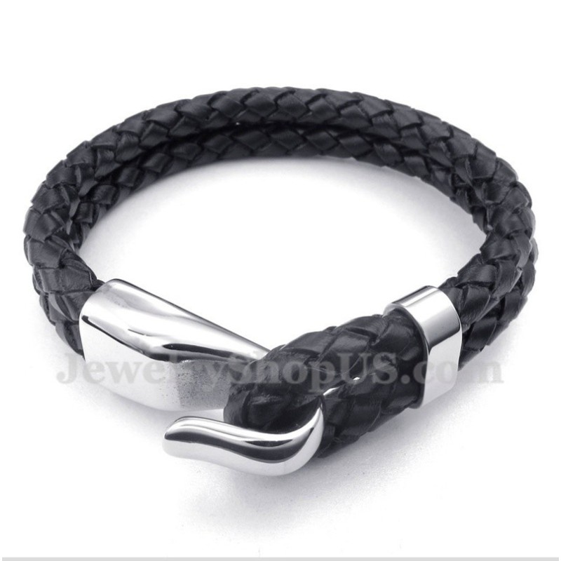 Bracelet En Cuir Et Titane Pour Homme Bracelet En Cuir Et Titane Pour Homme