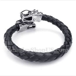 Bracelet En Cuir Pour Homme Avec Tête De Dragon Chinois
