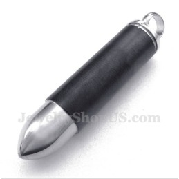 Pendentif Bullet Noir En Titane Pour Homme Avec Chaîne Offerte