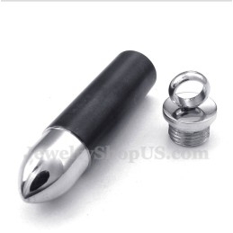 Pendentif Bullet Noir En Titane Pour Homme Avec Chaîne Offerte