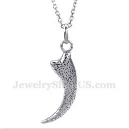 Pendentif Croc De Loup En Titane Pour Homme Avec Chaîne Offerte