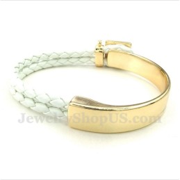 Bracelet En Cuir Et Titane Pour Homme
