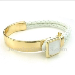 Bracelet En Cuir Et Titane Pour Homme