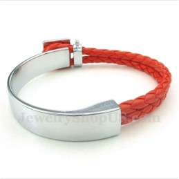 Bracelet En Cuir Et Titane Pour Homme
