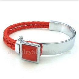 Bracelet En Cuir Et Titane Pour Homme