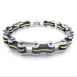 Bracelet En Caoutchouc Et Titane Pour Homme, Chaîne De Vélo