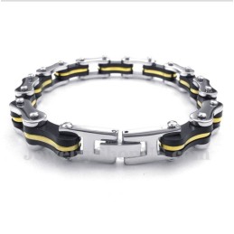 Bracelet En Caoutchouc Et Titane Pour Homme, Chaîne De Vélo