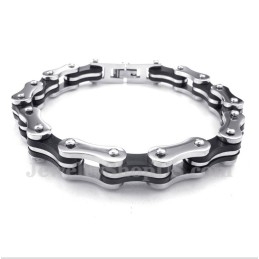 Bracelet En Caoutchouc Et Titane Pour Homme, Chaîne De Vélo