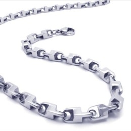 Collier Fin En Argent Et Titane De 55 Cm