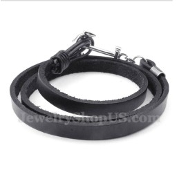 Bracelet En Cuir Et Titane Pour Homme