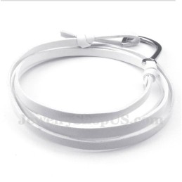 Bracelet En Cuir Et Titane Pour Homme