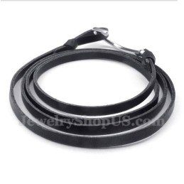 Bracelet En Cuir Et Titane Pour Homme