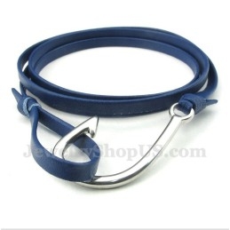 Bracelet En Cuir Et Titane Pour Homme