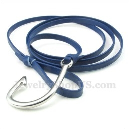 Bracelet En Cuir Et Titane Pour Homme