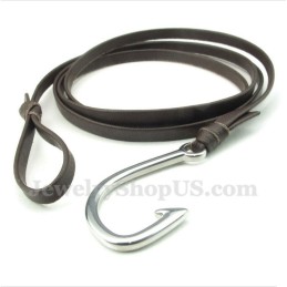 Bracelet En Cuir Et Titane Pour Homme