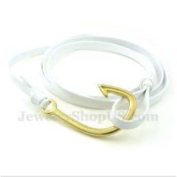 Bracelet En Cuir Et Titane Pour Homme