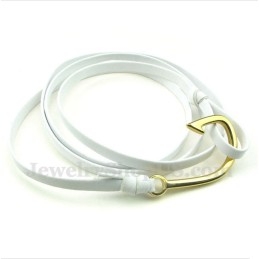 Bracelet En Cuir Et Titane Pour Homme