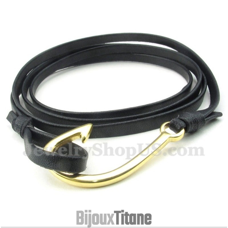 Bracelet En Cuir Et Titane Pour Homme Bracelet En Cuir Et Titane Pour Homme