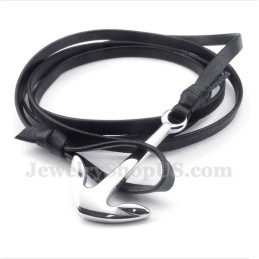 Bracelet En Cuir Et Titane Pour Homme