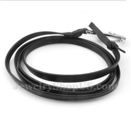 Bracelet En Cuir Et Titane Pour Homme