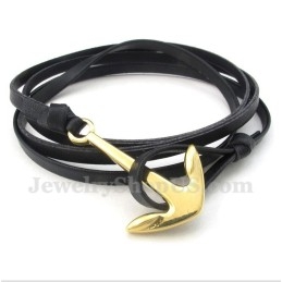 Bracelet En Cuir Et Titane Pour Homme