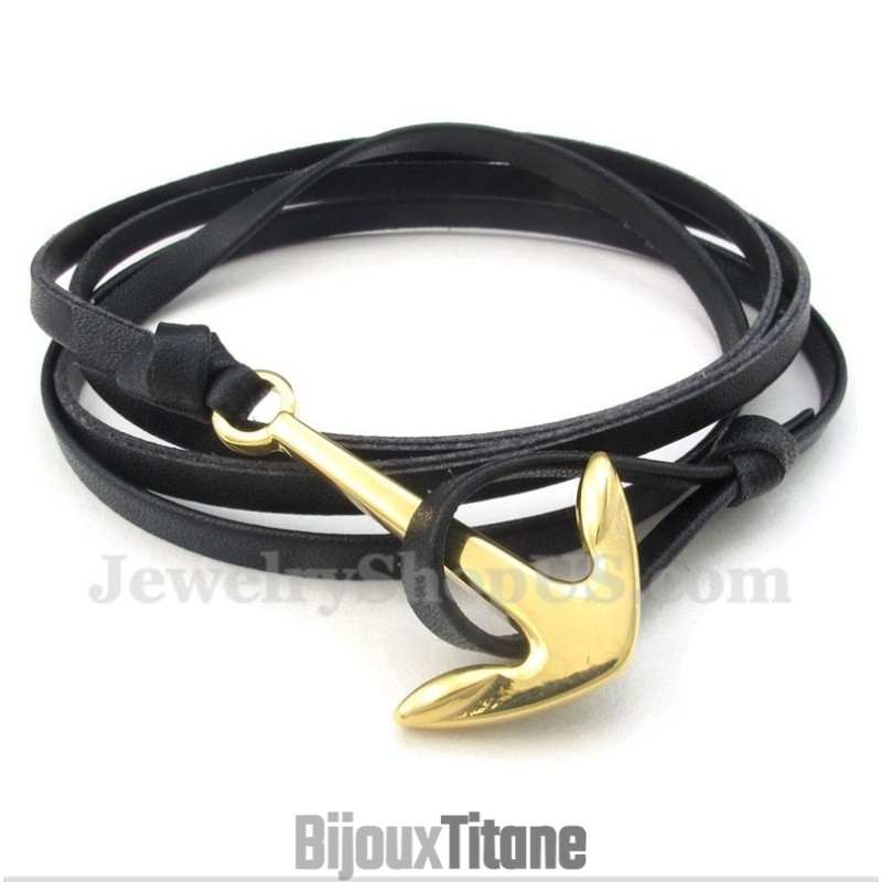 Bracelet En Cuir Et Titane Pour Homme Bracelet En Cuir Et Titane Pour Homme