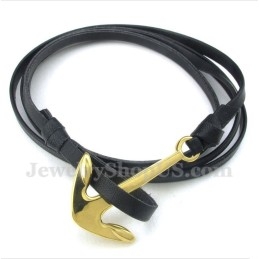 Bracelet En Cuir Et Titane Pour Homme