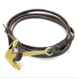 Bracelet En Cuir Et Titane Pour Homme