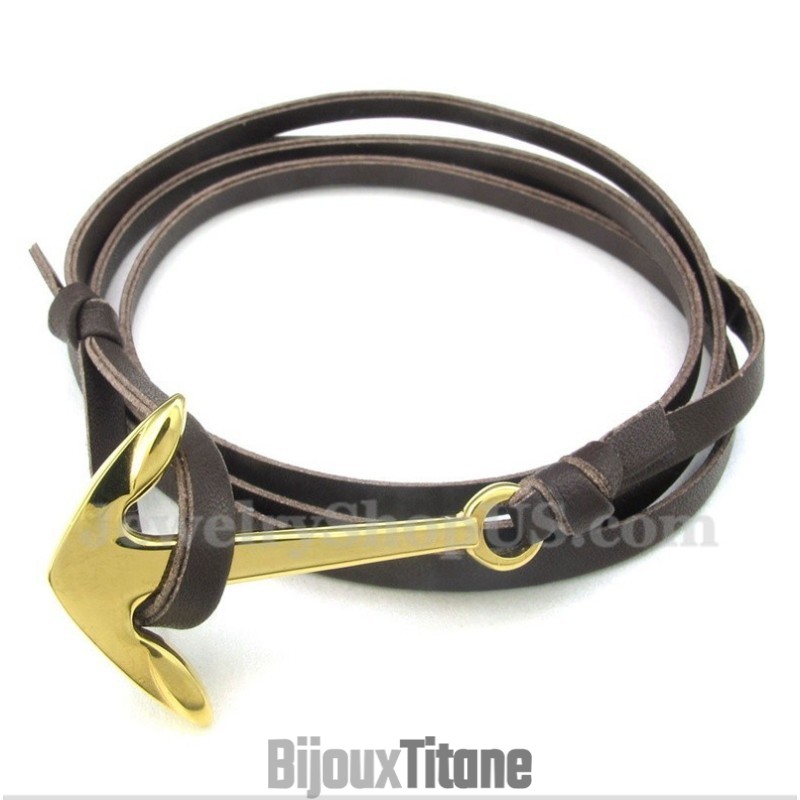 Bracelet En Cuir Et Titane Pour Homme Bracelet En Cuir Et Titane Pour Homme