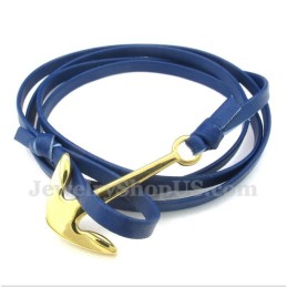 Bracelet En Cuir Et Titane Pour Homme