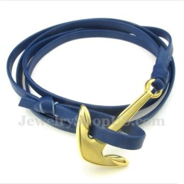 Bracelet En Cuir Et Titane Pour Homme