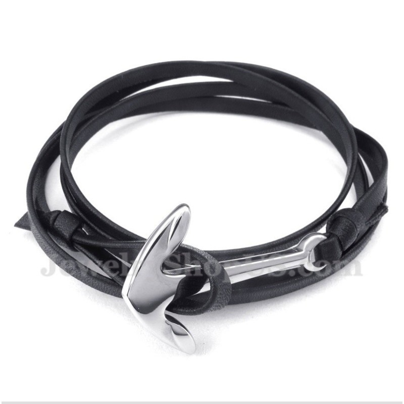 Bracelet En Cuir Et Titane Pour Homme Bracelet En Cuir Et Titane Pour Homme