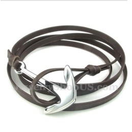 Bracelet En Cuir Et Titane Pour Homme