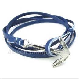 Bracelet En Cuir Et Titane Pour Homme