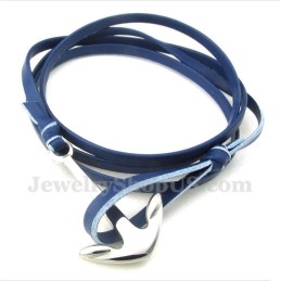 Bracelet En Cuir Et Titane Pour Homme