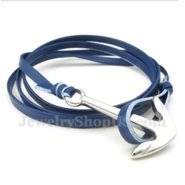Bracelet En Cuir Et Titane Pour Homme