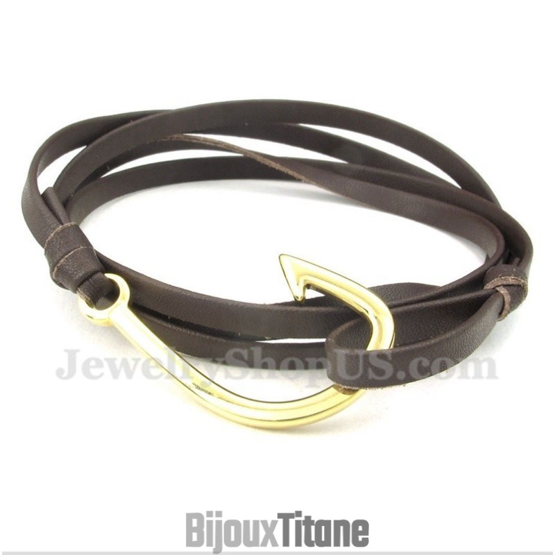 Bracelet En Cuir Et Titane Pour Homme Bracelet En Cuir Et Titane Pour Homme