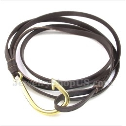 Bracelet En Cuir Et Titane Pour Homme