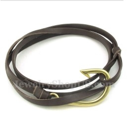 Bracelet En Cuir Et Titane Pour Homme