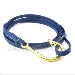 Bracelet En Cuir Et Titane Pour Homme
