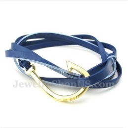 Bracelet En Cuir Et Titane Pour Homme