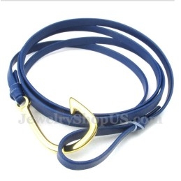 Bracelet En Cuir Et Titane Pour Homme