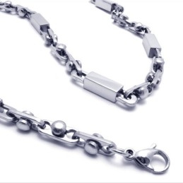 Collier Cuboïde En Argent Titane De 55 Cm
