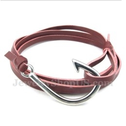 Bracelet En Cuir Et Titane Pour Homme
