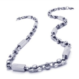 Collier Cuboïde En Argent Titane De 55 Cm