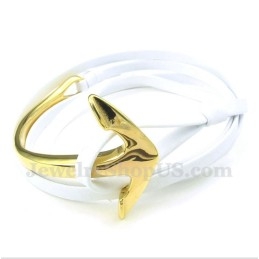Bracelet Ancre En Cuir Et Titane Pour Homme