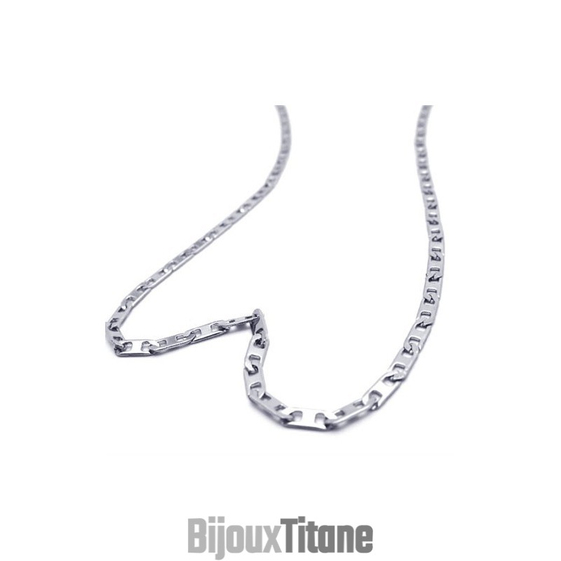 Collier Fin En Argent Et Titane De 19,7 Pouces