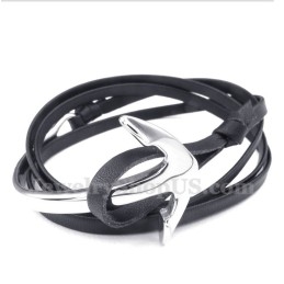 Bracelet Ancre En Cuir Et Titane Pour Homme